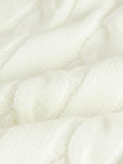 Ecru White Stripe Cable Knit Crew Neck Jumper (3mths-7yrs) - Image 7 of 8