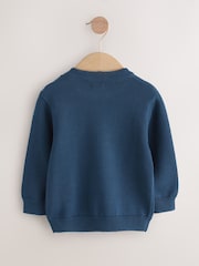 Navy Blue Raccoon Knitted Jumper (3mths-7yrs) - Image 6 of 8