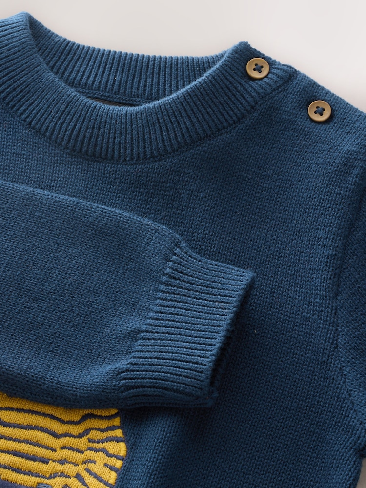 Navy Blue Raccoon Knitted Jumper (3mths-7yrs) - Image 8 of 8
