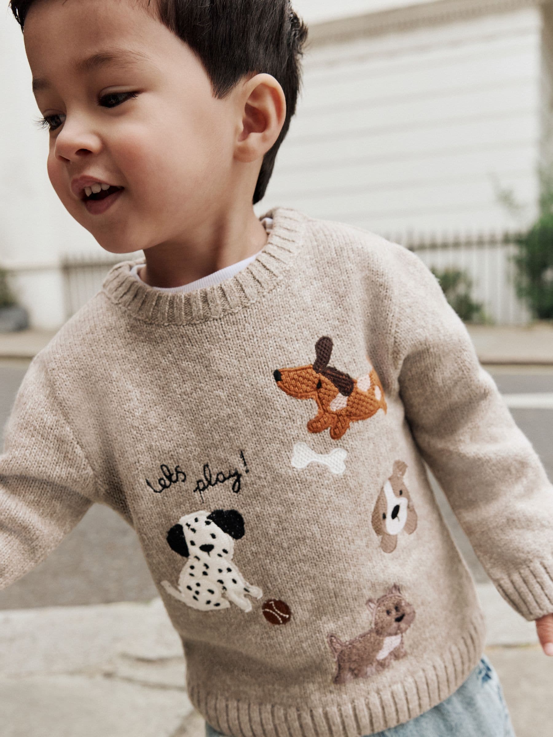 Buy Neutral Dogs Knitted Crew Neck Jumper (3mths-7yrs) from Next USA