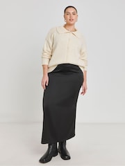 Simply Be Cream Collar Cardigan - Image 2 of 4