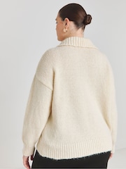 Simply Be Cream Collar Cardigan - Image 3 of 4