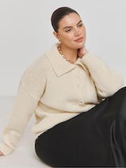 Simply Be Cream Collar Cardigan - Image 4 of 4