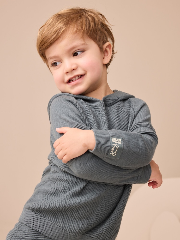 Blue Knitted Hoodie and Leggings Set (3mths-7yrs) - Image 2 of 8