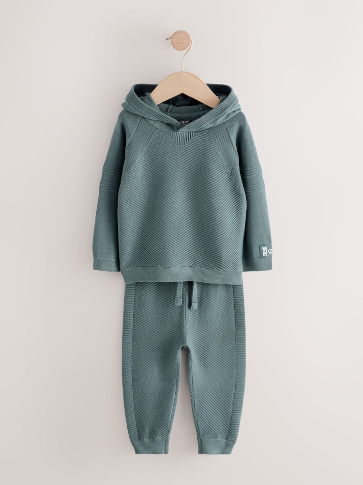 Mavi - Trikotaj Hoodie və Qaçış Dəsti (3ay-7il) - 4şəkildən 4 şəkil