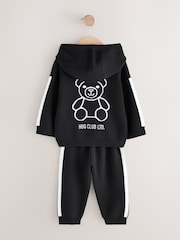 Black/White Bear Knitted Hoodie and Joggers Set (3mths-7yrs) - Image 3 of 5