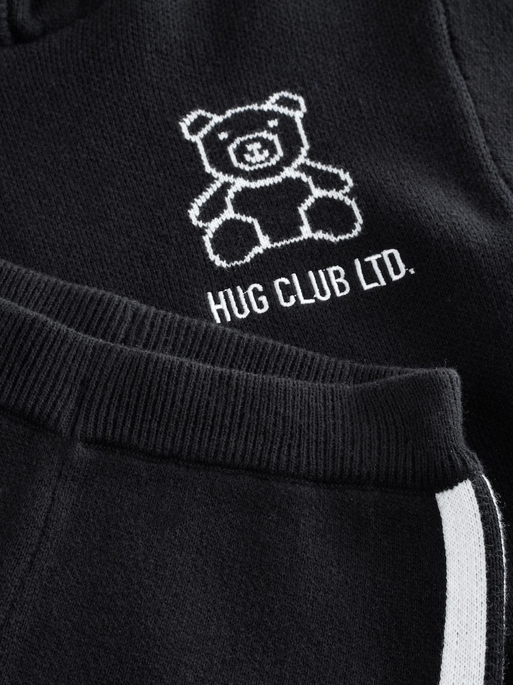 Black/White Bear Knitted Hoodie and Joggers Set (3mths-7yrs) - Image 5 of 5 Black/White Bear Knitted Hoodie and Joggers Set (3mths-7yrs) - Image 5 of 5