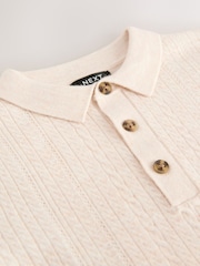 Cream Cable Knit Polo Shirt (3mths-7yrs) - Image 7 of 7