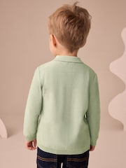 Sage Green All-Over Embroidered Knitted Polo Shirt (3mths-7yrs) - Image 3 of 8