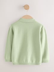 Sage Green All-Over Embroidered Knitted Polo Shirt (3mths-7yrs) - Image 6 of 8