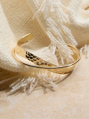 FatFace Gold Coloured Hammered Twist Detail Bangle - Image 1 of 2