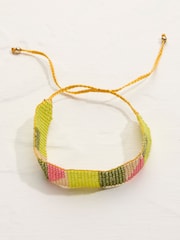 FatFace Yellow Adjustable Woven Bracelet - Image 1 of 2
