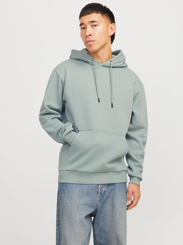 JACK & JONES Green Relaxed Fit Plain Hoodie - Image 1 of 7