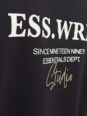 JACK & JONES Black Oversized Back Print Crew Neck Sweatshirt - Image 8 of 8