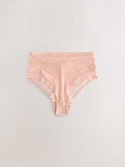Purple/Orange Mesh Trim High Waist High Leg Knickers 3 Pack - Image 2 of 6