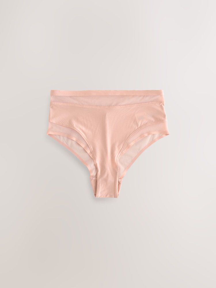 Purple/Orange Mesh Trim High Waist High Leg Knickers 3 Pack - Image 2 of 6