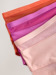 Purple/Orange Mesh Trim High Waist High Leg Knickers 3 Pack - Image 5 of 6