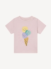 Stella McCartney Kids Pink Ice Cream Print Baby Short Sleeve T-Shirt - Image 1 of 1