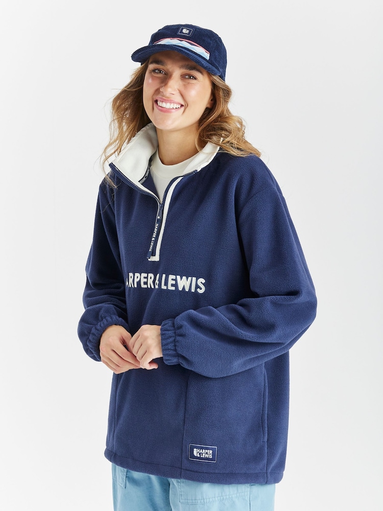 Harper & Lewis Blue Blue Ocean Quarter Zip Fleece - Image 1 of 5