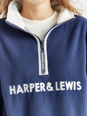 Harper & Lewis Blue Blue Ocean Quarter Zip Fleece - Image 2 of 5