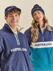 Harper & Lewis Blue Blue Ocean Quarter Zip Fleece - Image 5 of 5