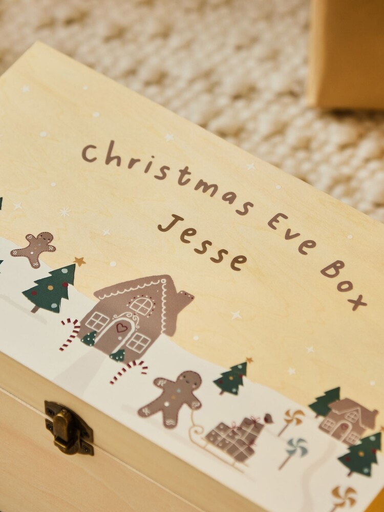 Personalised Gingerbread Wooden Christmas Eve Box by My 1st Years - Image 2 of 4