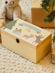 Personalised Reindeer & Presents Wooden Christmas Eve Box by My 1st Years - Image 1 of 4