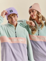 Harper & Lewis Green & Purple Mellow Quarter Zip Fleece - Image 2 of 7