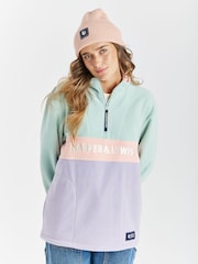 Harper & Lewis Green & Purple Mellow Quarter Zip Fleece - Image 3 of 7