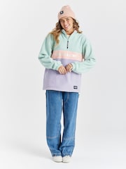 Harper & Lewis Green & Purple Mellow Quarter Zip Fleece - Image 4 of 7