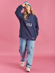 Harper & Lewis Blue Kelsey 1/4 Zip Fleece - Image 2 of 8