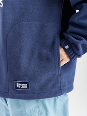 Harper & Lewis Blue Kelsey 1/4 Zip Fleece - Image 7 of 8