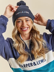 Harper & Lewis Navy & Teal Green Navy & Teal Green Samara Quarter Zip Fleece - Image 2 of 7