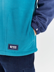 Harper & Lewis Navy & Teal Green Navy & Teal Green Samara Quarter Zip Fleece - Image 5 of 7