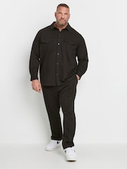 BadRhino Big & Tall Black Textured Jersey Shacket - Image 2 of 4
