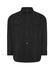 BadRhino Big & Tall Black Textured Jersey Shacket - Image 3 of 4