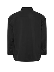 BadRhino Big & Tall Black Textured Jersey Shacket - Image 4 of 4