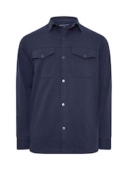 BadRhino Big & Tall Blue Textured Jersey Shacket - Image 5 of 6