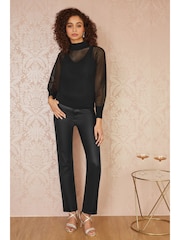 Yumi Sheer Jumper com Vest gola alta e top de - Imagem 2 de 5
