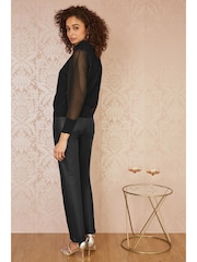 Yumi Sheer Jumper com Vest gola alta e top de - Imagem 4 de 5