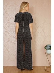 Yumi Black Sparkle Velvet Jumpsuit - Image 4 of 5
