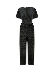 Yumi Black Sparkle Velvet Jumpsuit - Image 5 of 5