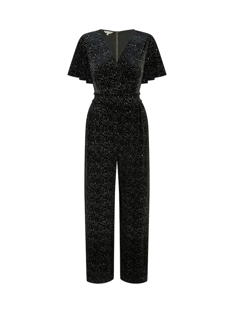 Yumi Black Sparkle Velvet Jumpsuit - Image 5 of 5
