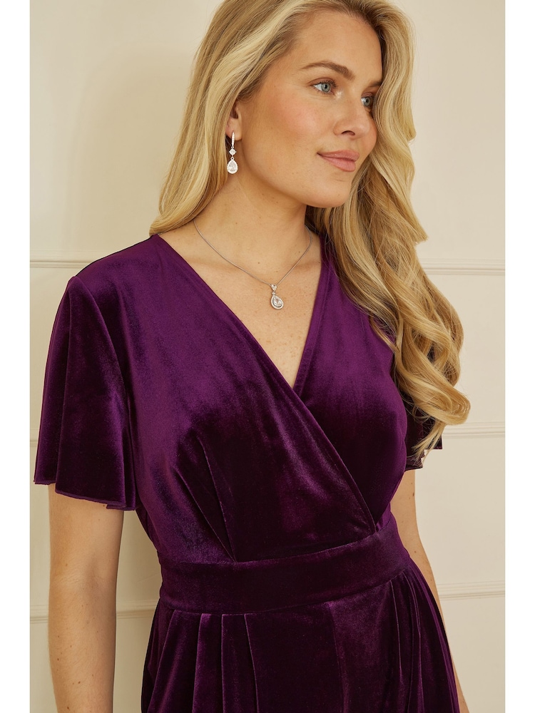 Yumi Purple Jumpsuit With Angel Sleeves - Image 3 of 5