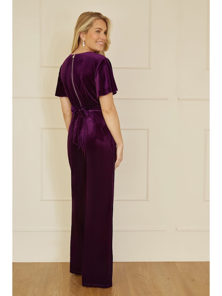 Yumi Purple Jumpsuit With Angel Sleeves - Image 4 of 5