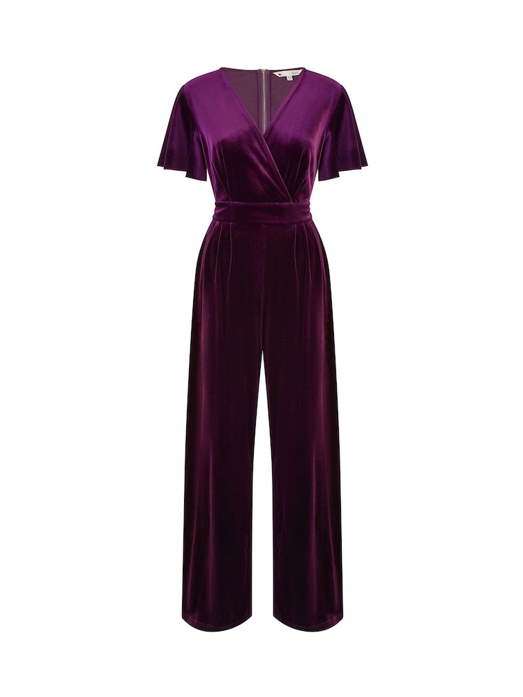 Yumi Purple Jumpsuit With Angel Sleeves - Image 5 of 5 Yumi Purple Jumpsuit With Angel Sleeves - Image 5 of 5