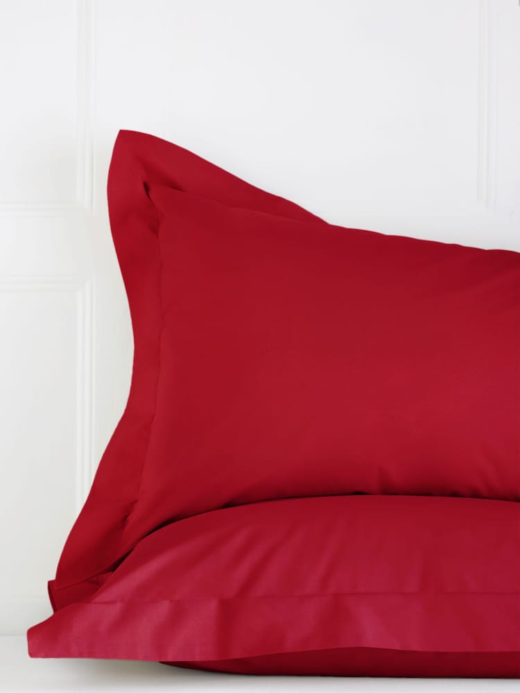 Set of 2 Red Cotton Rich Pillowcases - Image 2 of 3 Set of 2 Red Cotton Rich Pillowcases - Image 2 of 3