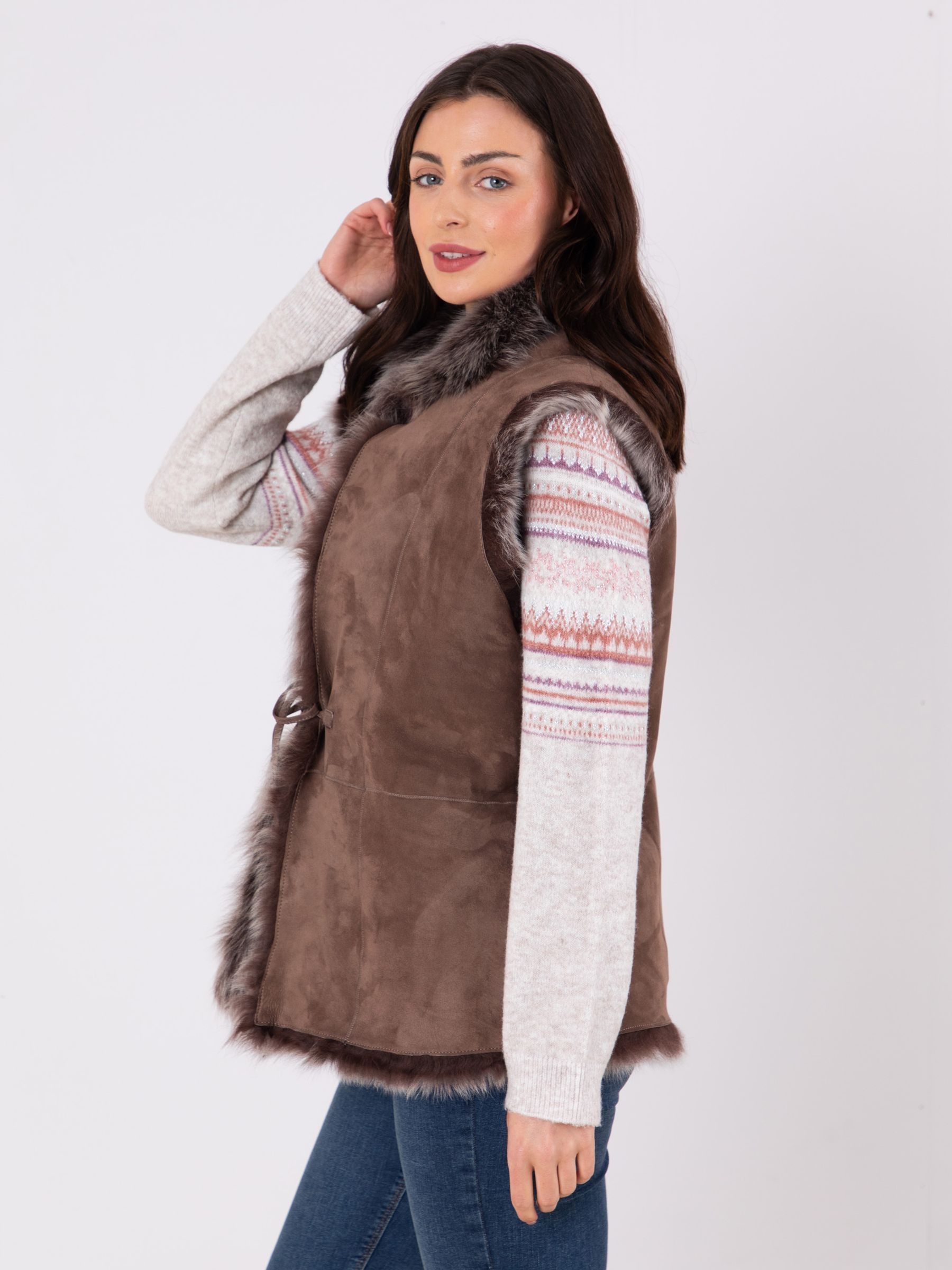 Buy Lakeland Leather Cream Reversible Finish Toscana Gilet from
