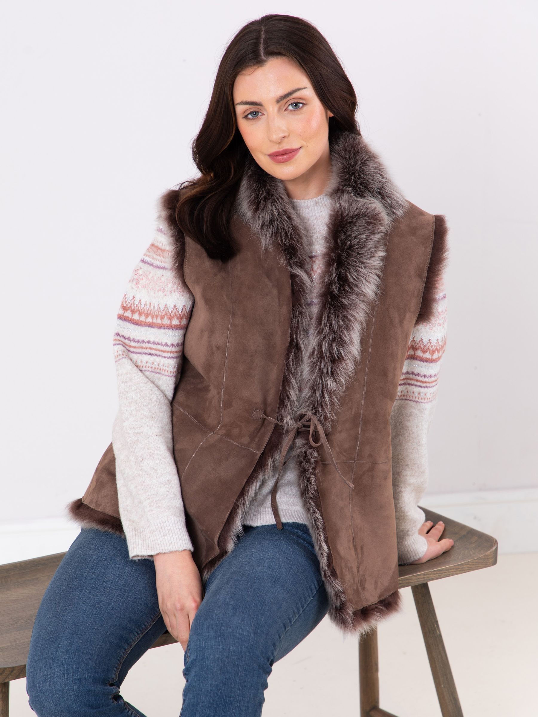 Buy Lakeland Leather Cream Reversible Finish Toscana Gilet from