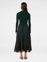 Forever New Green Kaylie Pleated Hem Dress - Image 2 of 5